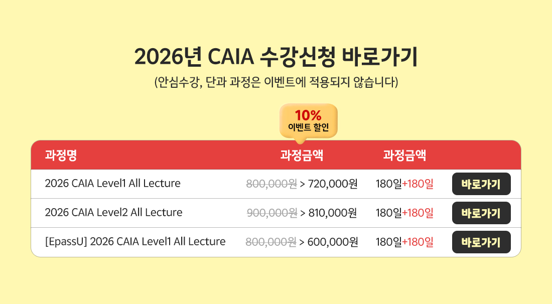 CAIA 얼리버드 EVENT