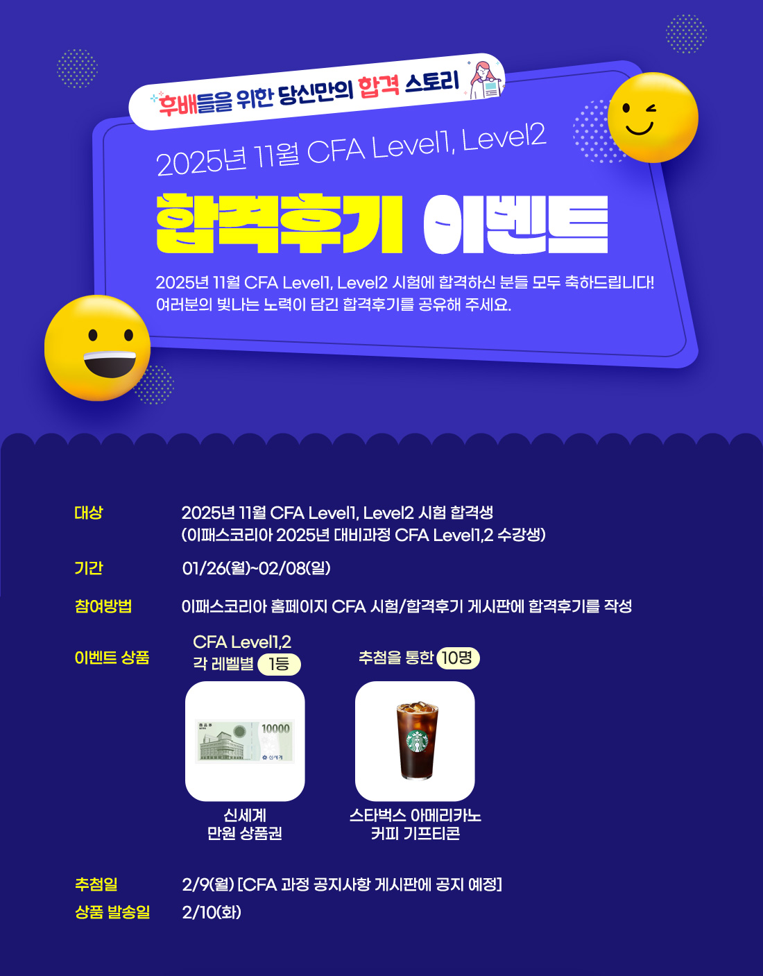 CFA Level1,2 합격후기 이벤트